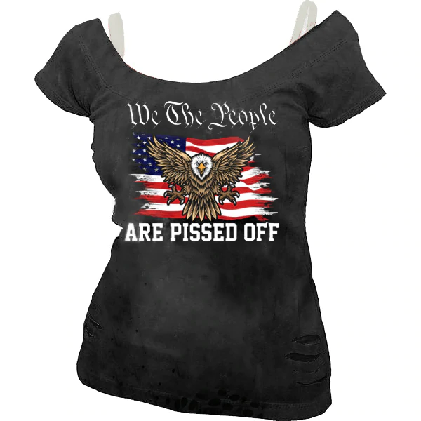 We The People Ladies Chic Off Collar Vintage T-shirt