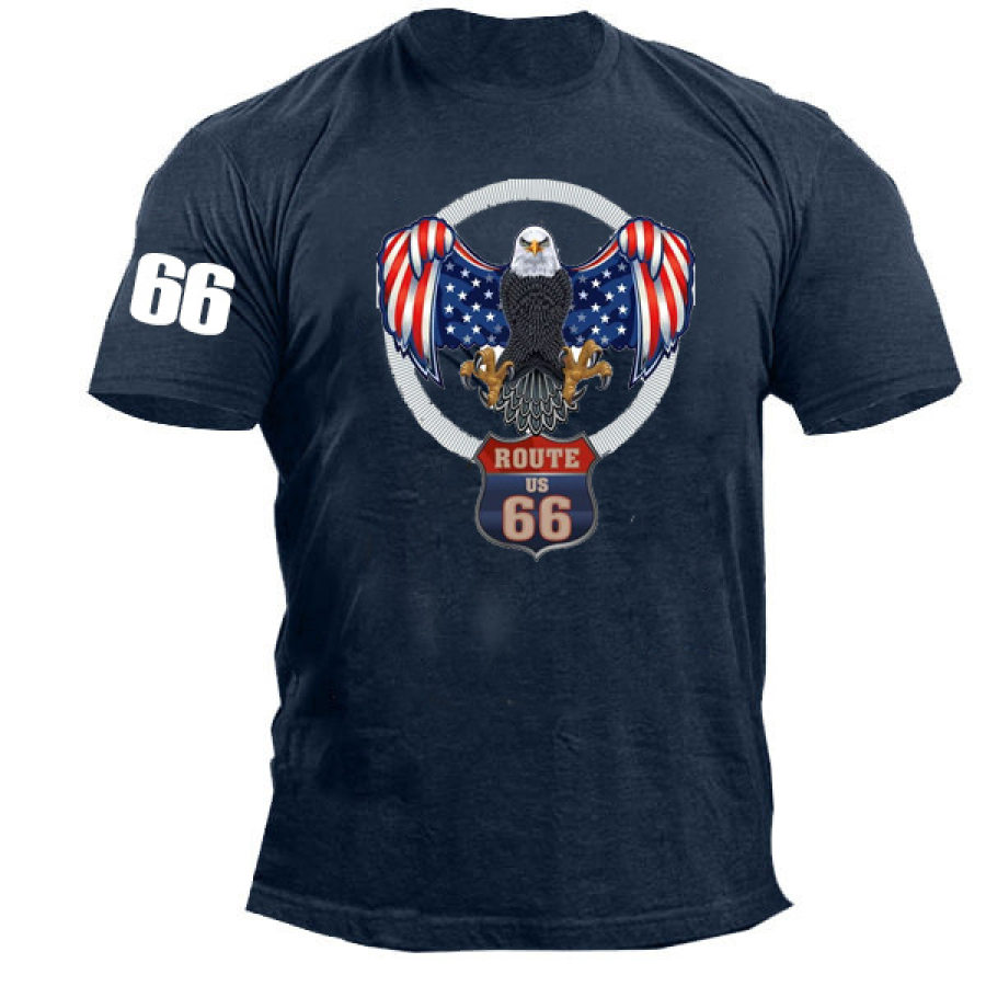 

Men's Outdoor Road Eagle Print Tactical Cotton T-Shirt