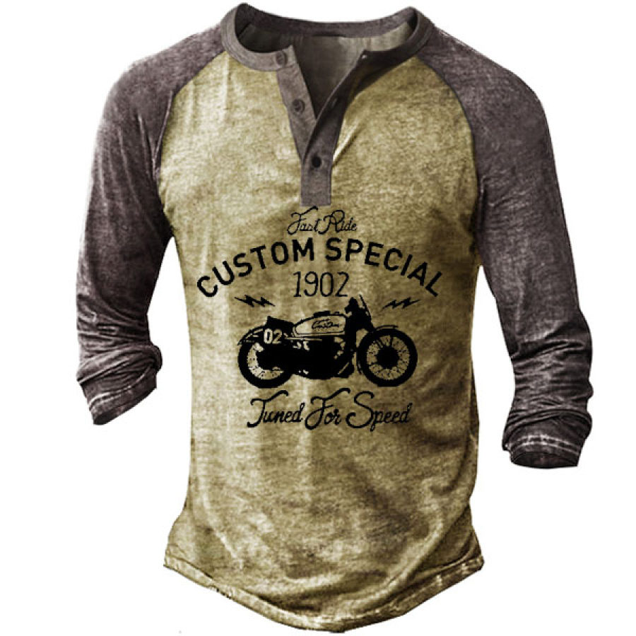 Men's Moto Vintage Henry T-Shirts