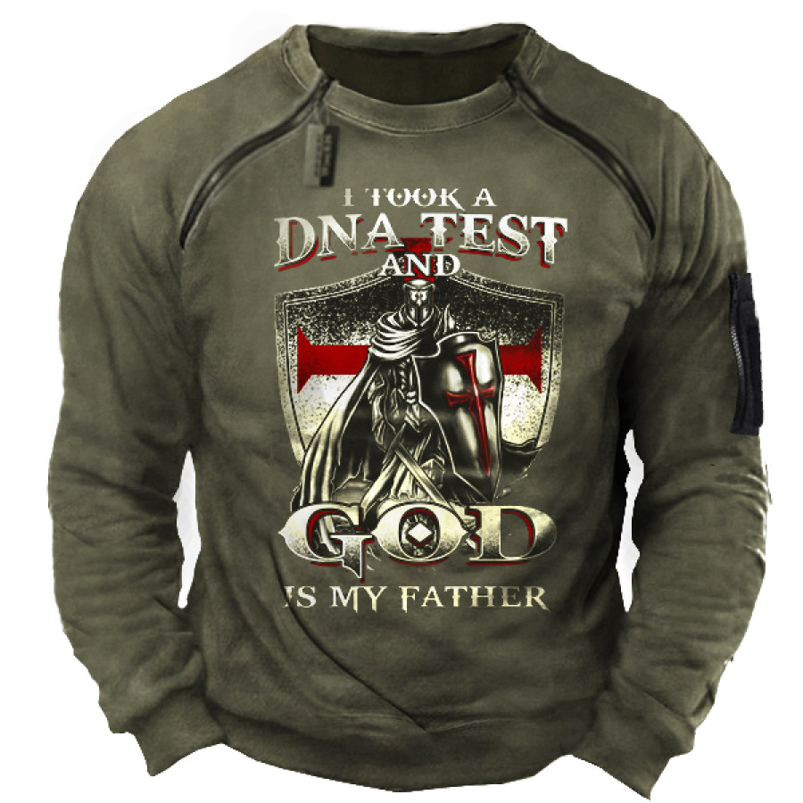 

I Took A DNA Test And God Is My Father Christian Templar Mens Tactics Sweatshirt