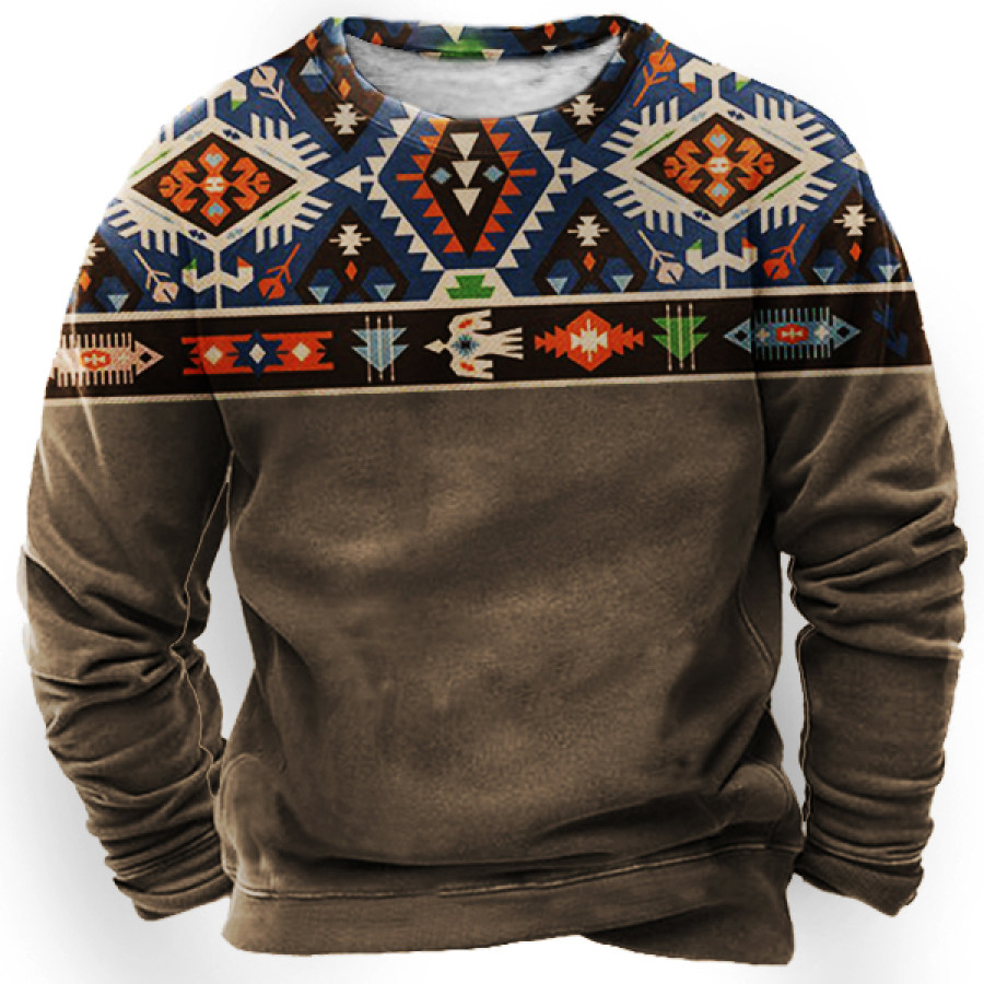 

Men's Outdoor Western Ethnic Pattern Tactical Sweatshirt