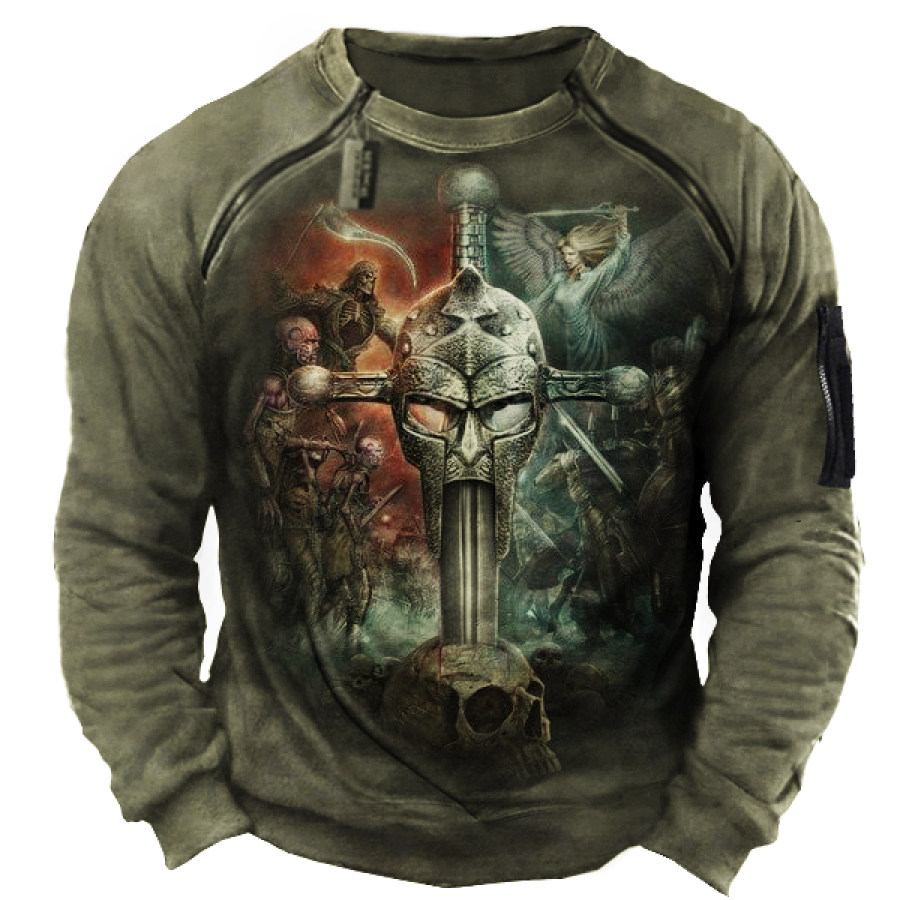 

Men's Outdoor Gothic Rock Heavy Metal Apocalypse Black Tactical Sweatshirt