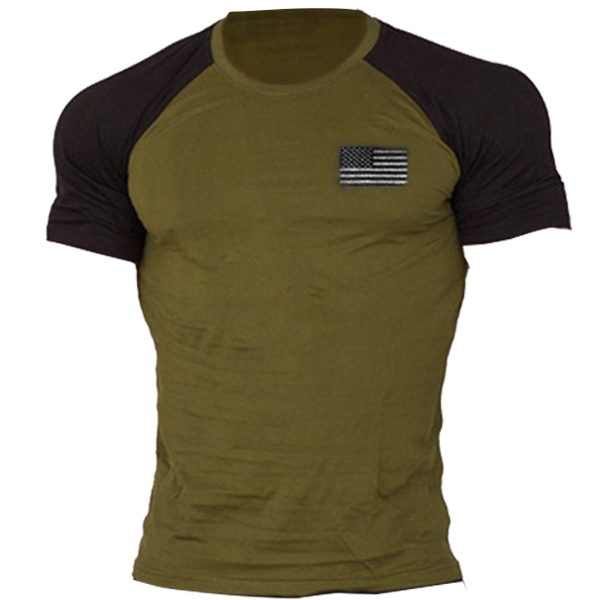 Men's Outdoor American Flag Chic Tactical T-shirt