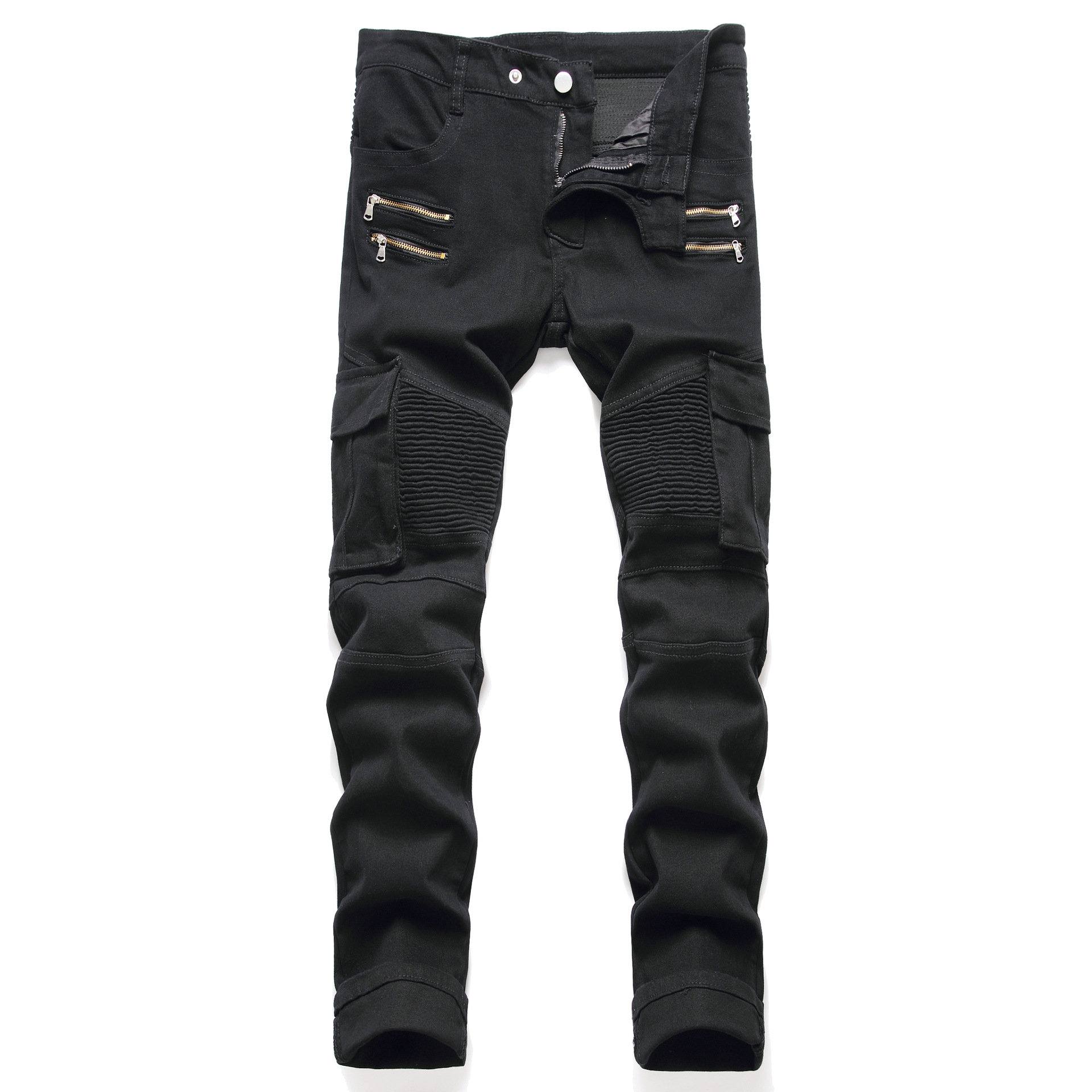Men's Outdoor Bike Riding Chic Multi-band Tactical Jeans
