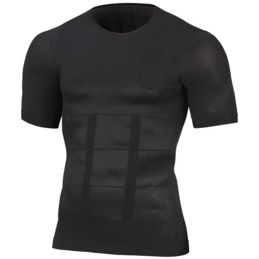 

Men's Moisture Wicking Seamless Shapewear Sports Short Sleeve T-Shirt