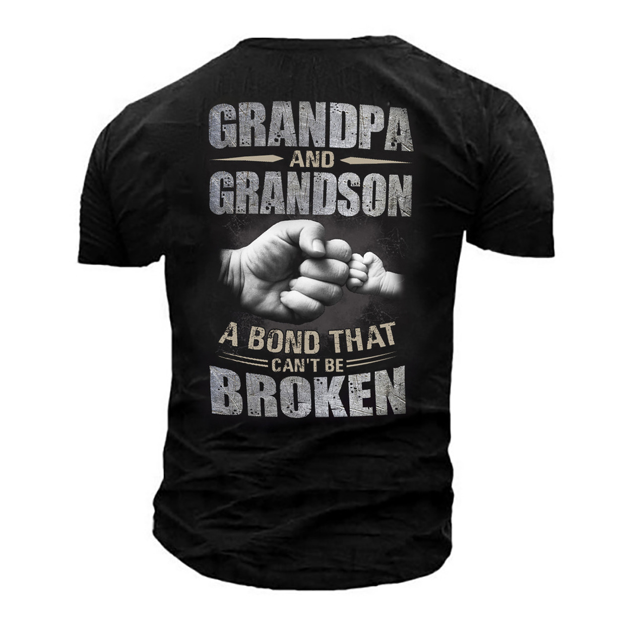 Men's Outdoor Grandpa And Chic Grandson Printed Cotton T-shirt