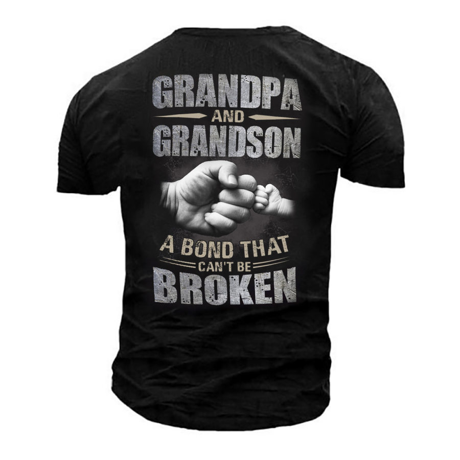 

Men's Outdoor Grandpa And Grandson Printed Cotton T-Shirt