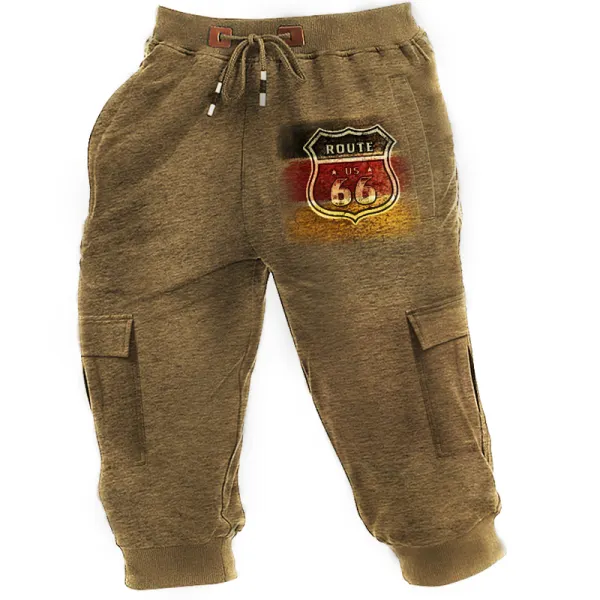 Men's Outdoor Route 66 Casual Cropped Pants - Sanhive.com 