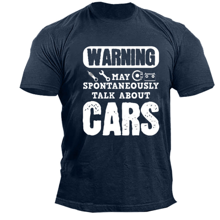 

Warning Cars Men's Monogram Print Cotton T-shirt