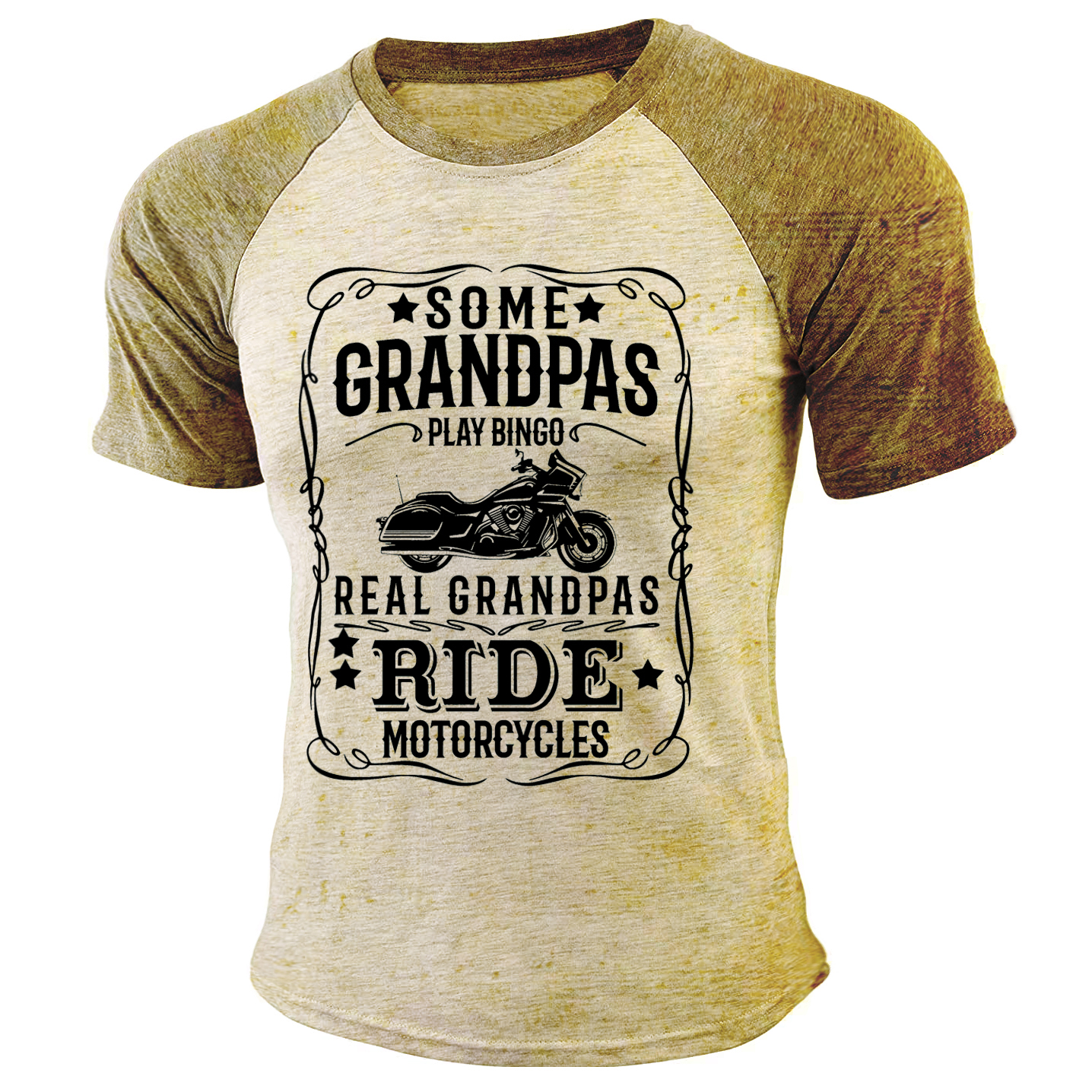 Men's Outdoor Some Grandpas Chic Play Bingo Ride Motorcycles Print T-shirt
