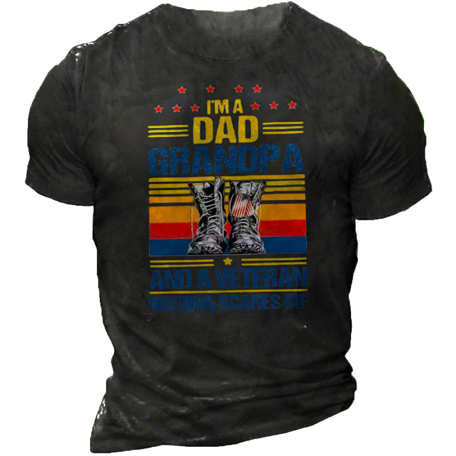 

I'm A Dad Grandpa And A Veteran Casual Short Sleeve T-Shirt