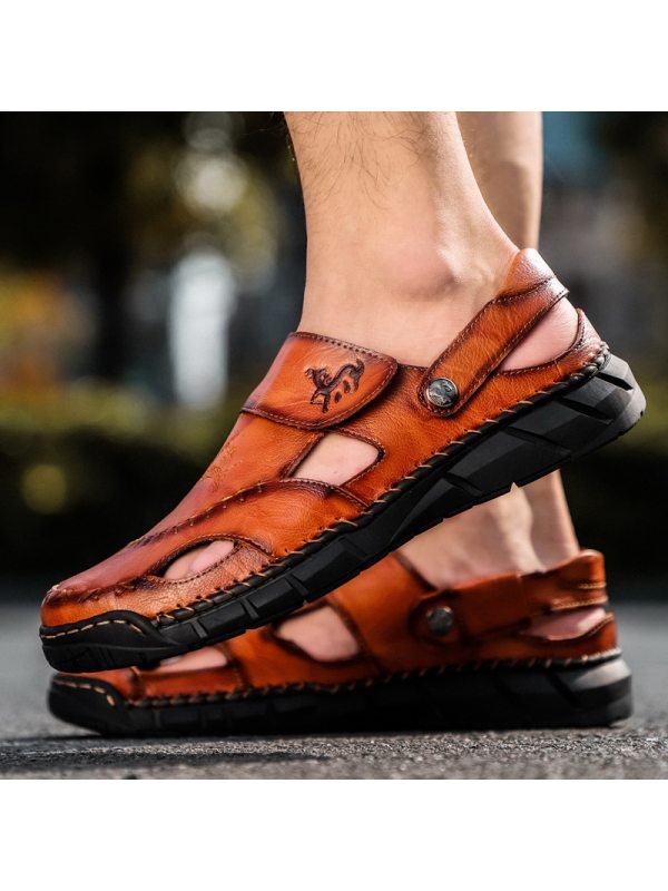 Men's Soft Lucky Deer Print Athleisure Two Wear Sandals