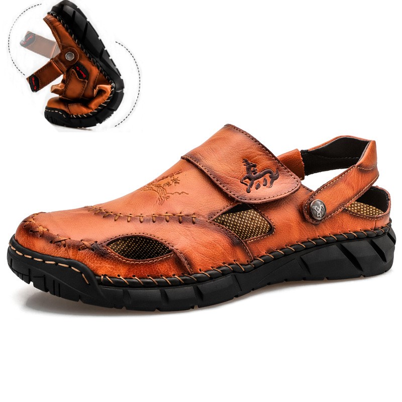 Men's Soft Lucky Deer Print Chic Athleisure Two Wear Sandals