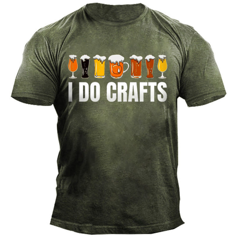 

Men's Outdoor I Do Crafts Beer Print Cotton T-Shirt