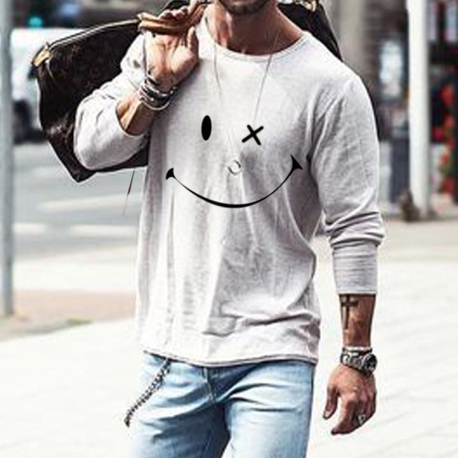 

Smile Print Fashion Street T-shirt