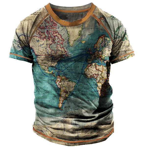Vintage Map Of The Chic World Men's Vintage T-shirt