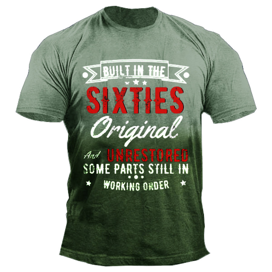 

Mens Built In The Sixties Unrestored Motorcy Printed Retro Short Sleeve T-shirt