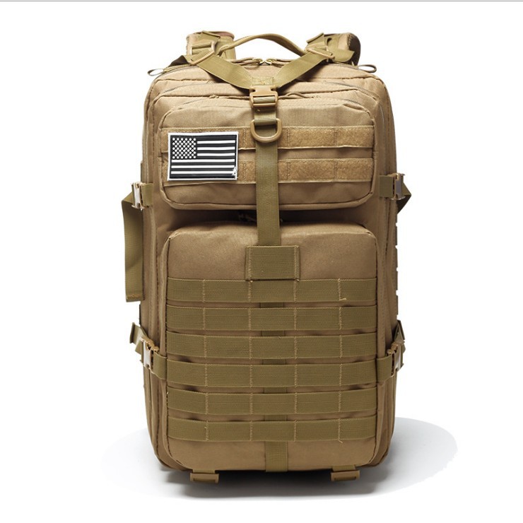 Men's Outdoor American Flag Chic Double Tactical Backpack