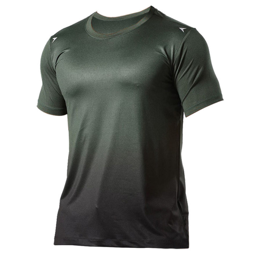 Men's Quick Dry Breathable Cationic Gradient Sports T-Shirt