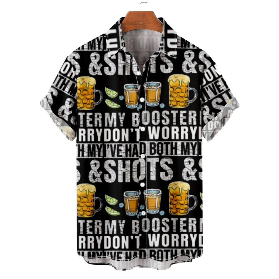 

2022 New Creative Element Shirt 3D Digital Printing Trend Loose Short-sleeved Shirt Men's Top