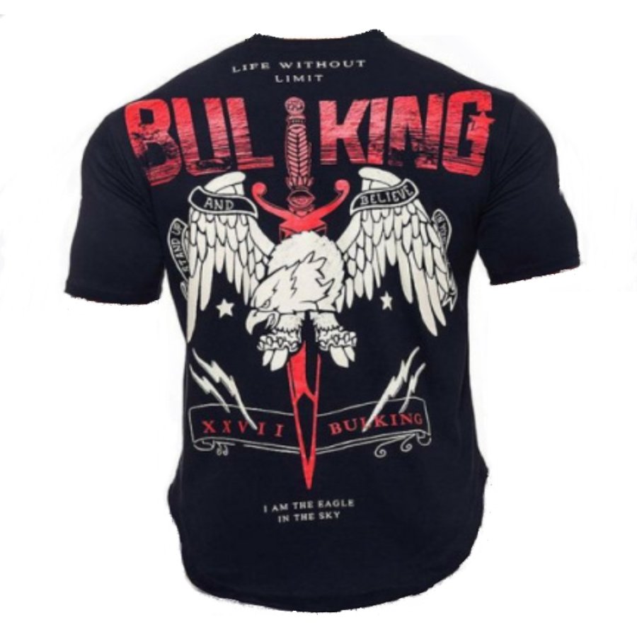 

Men's Eagle Printed Cotton Fitness T-shirt