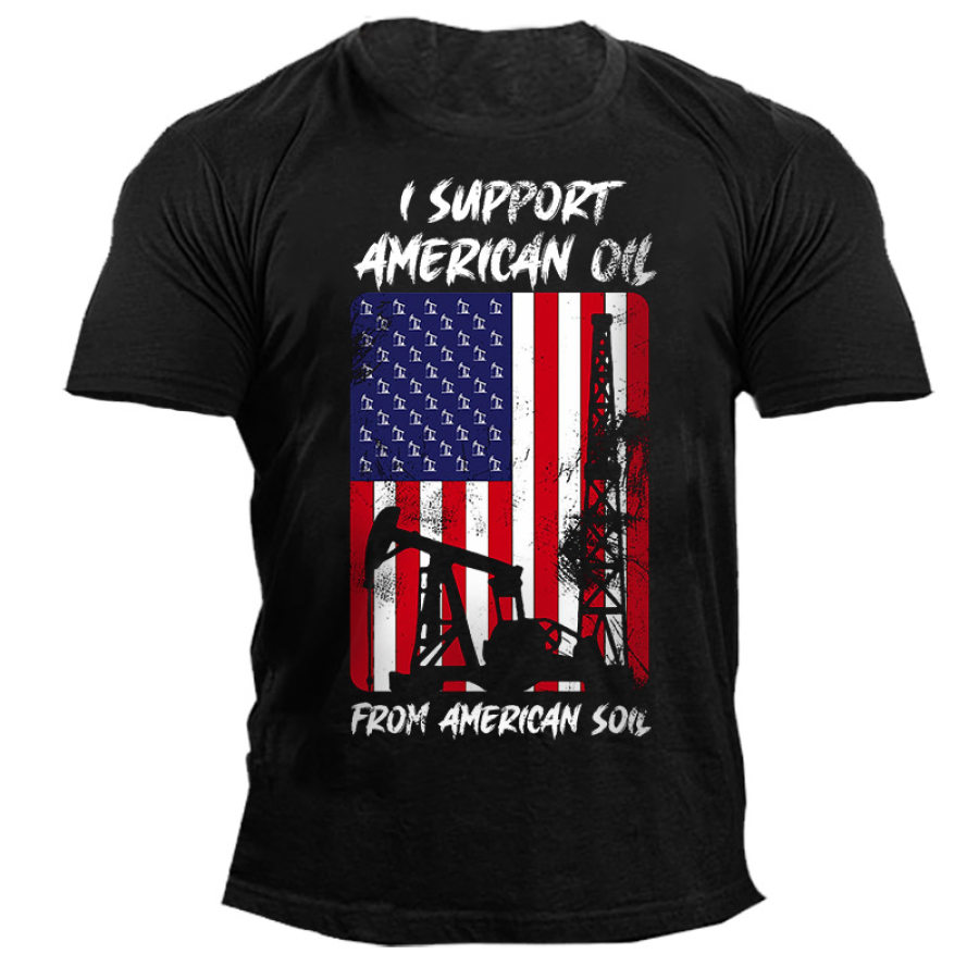 

Men's Outdoor I Support American Oil Cotton T-Shirt