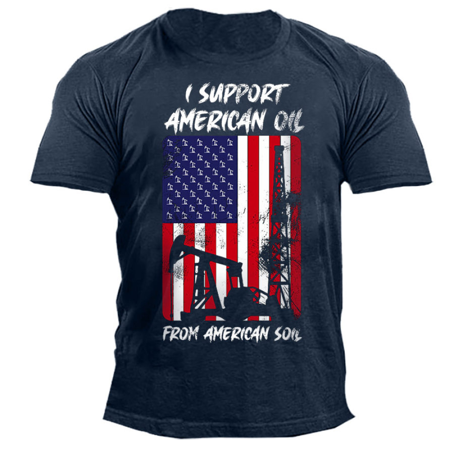 

Men's Outdoor I Support American Oil Cotton T-Shirt