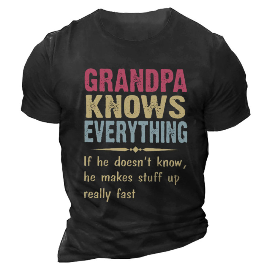 

Grandpa Knows Everything Men's Cotton Tee