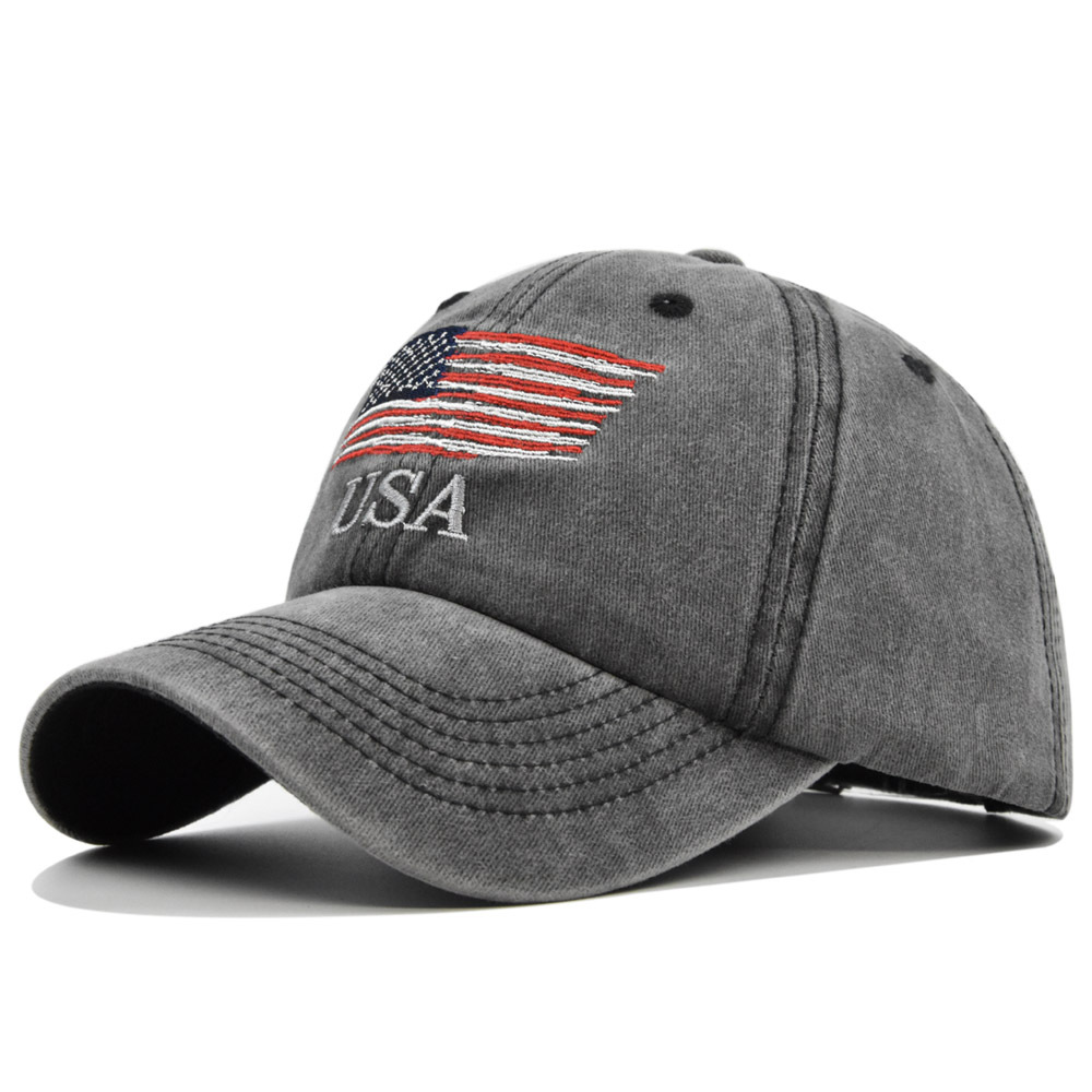 Washed Usa Embroidered Baseball Chic Cap