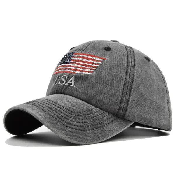 Washed USA Embroidered Baseball Cap - Nikiluwa.com 