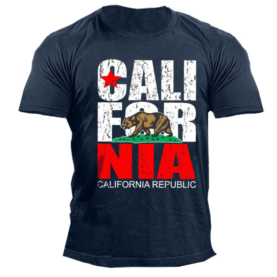

California Bear Men's Cotton Print T-Shirt