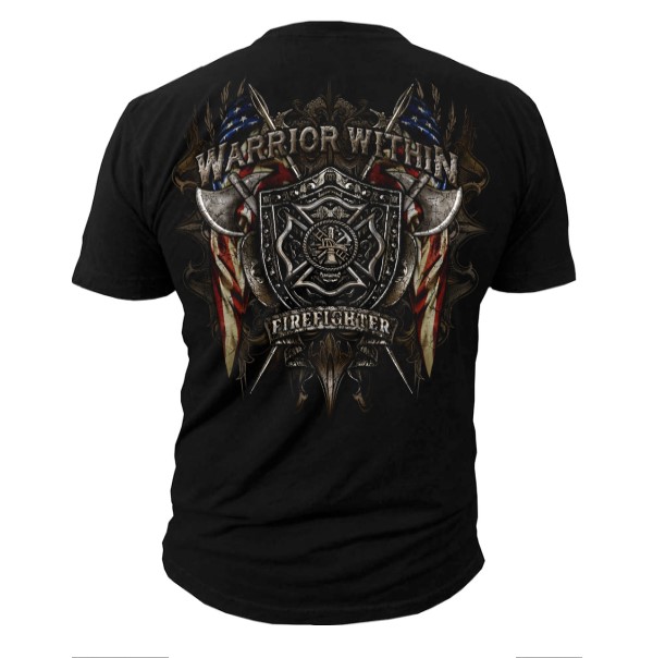 Warrior Within Firefighter Men's Chic Cotton Print T-shirt
