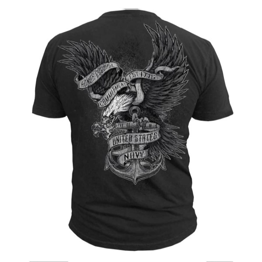 

United States Navy - Honor Courage Commitment Men's Cotton Print T-Shirt