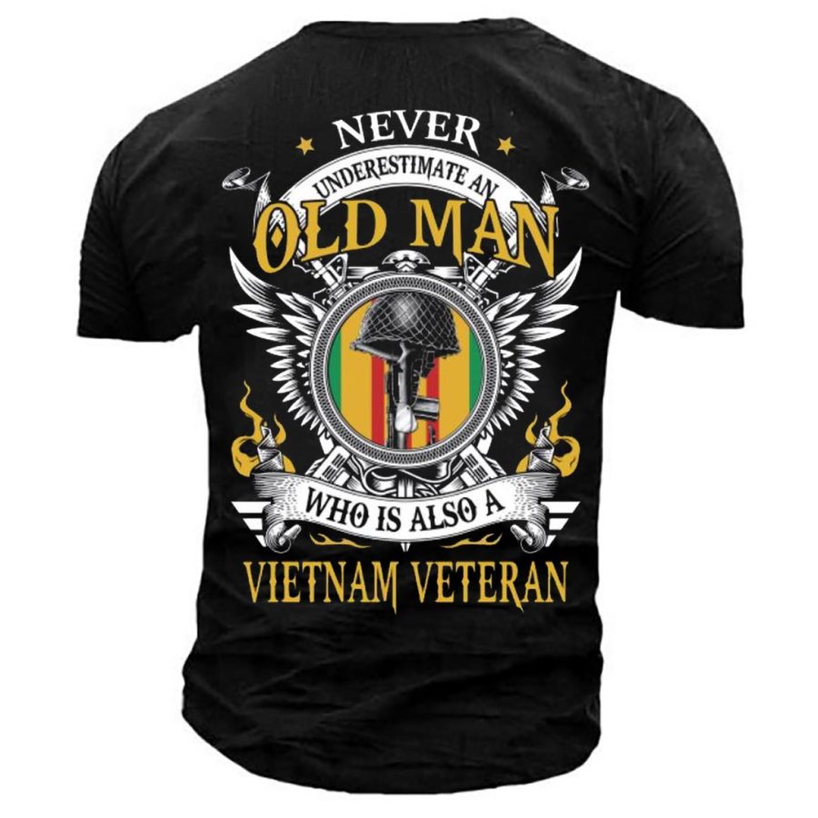 Men's Outdoor Old Man Is Veteran Cotton T-Shirt