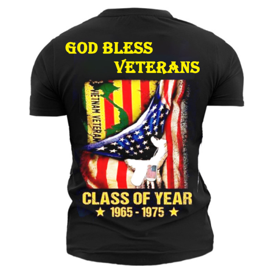 

God Bless Veterans Men's Cotton Print T-Shirt