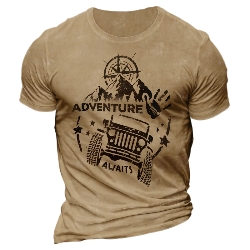 Jeep Road Travel Men's Chic Mountain Jeep Adventure Tee
