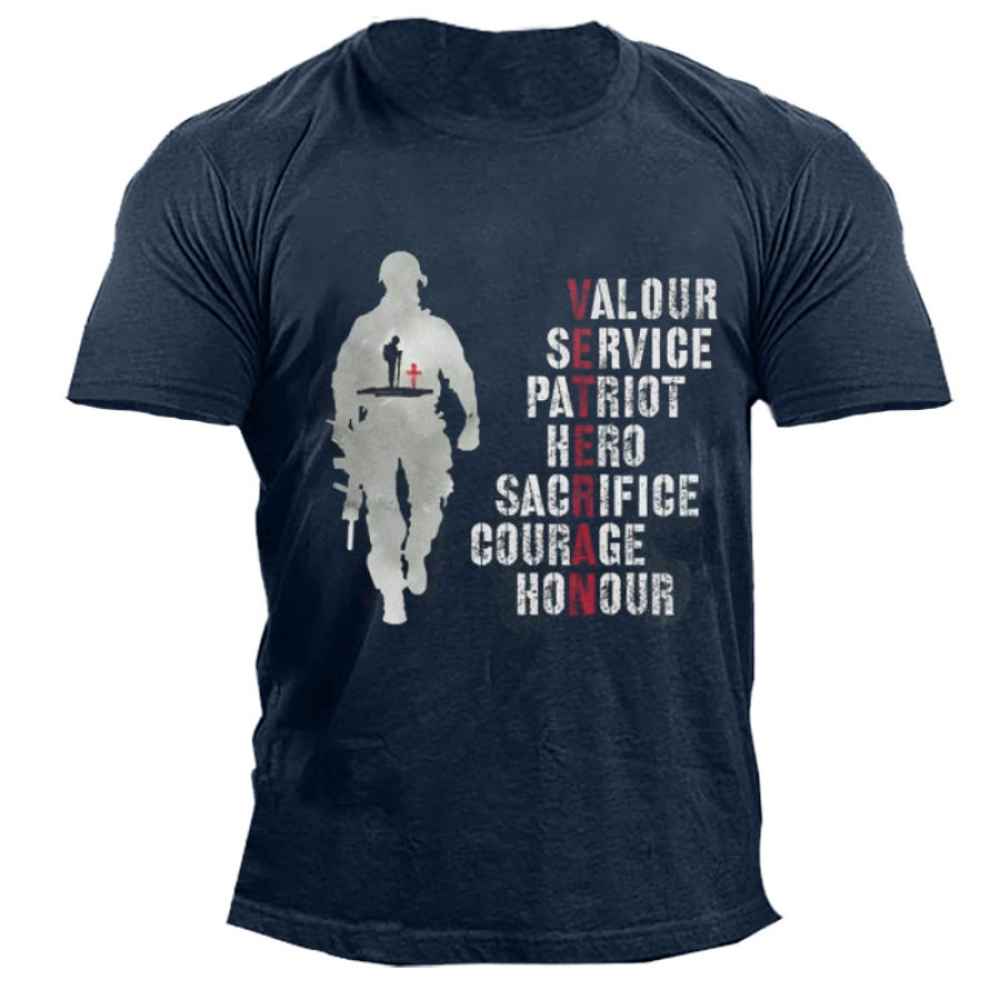

Veterans Are Heroes Proud For Courage Honour Men's Cotton Print T-Shirt