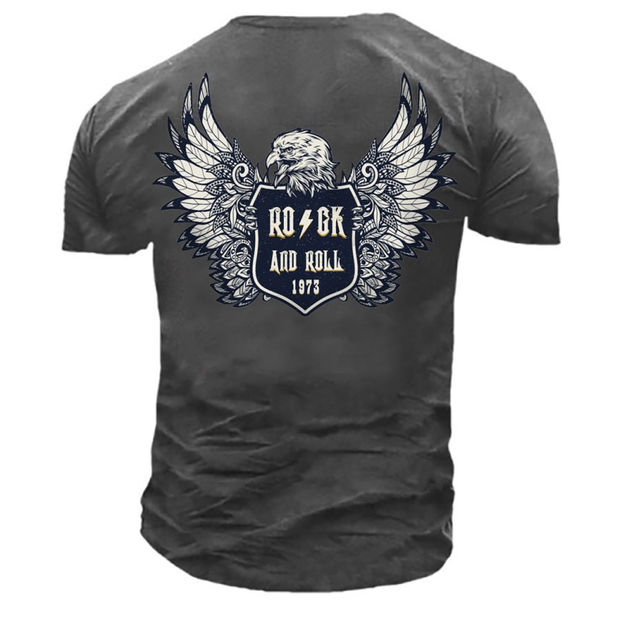 

Men's Outdoor Rock And Roll Eagle Wings Cotton T-Shirt