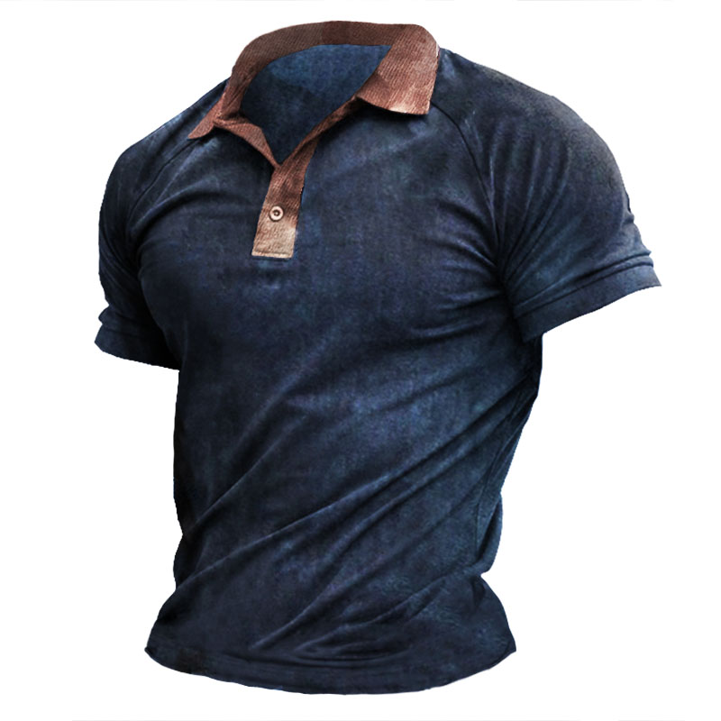Men's Outdoor Tactical Vintage Print Chic Henley Shirt