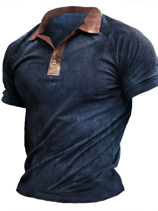 Men's Outdoor Tactical Vintage Print Henley Shirt - Oasisjoy.com 