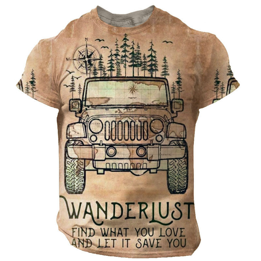 

Wanderlust Find What You Love And Let It Save You Men's Print Crew Neck Short Sleeve T-Shirt