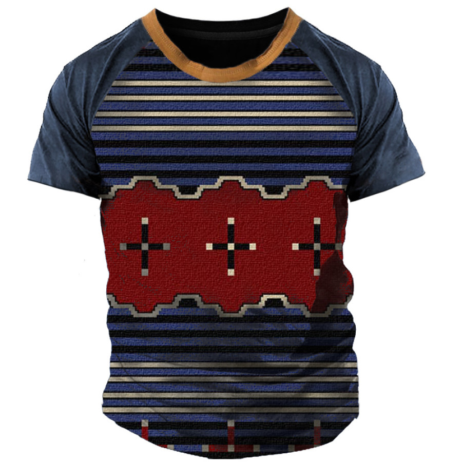 

Men's Outdoor Tribal Geometric Print T-Shirt