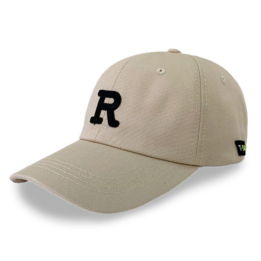 

Men's Embroidered R Washed Baseball Cap Casual Peaked Cap