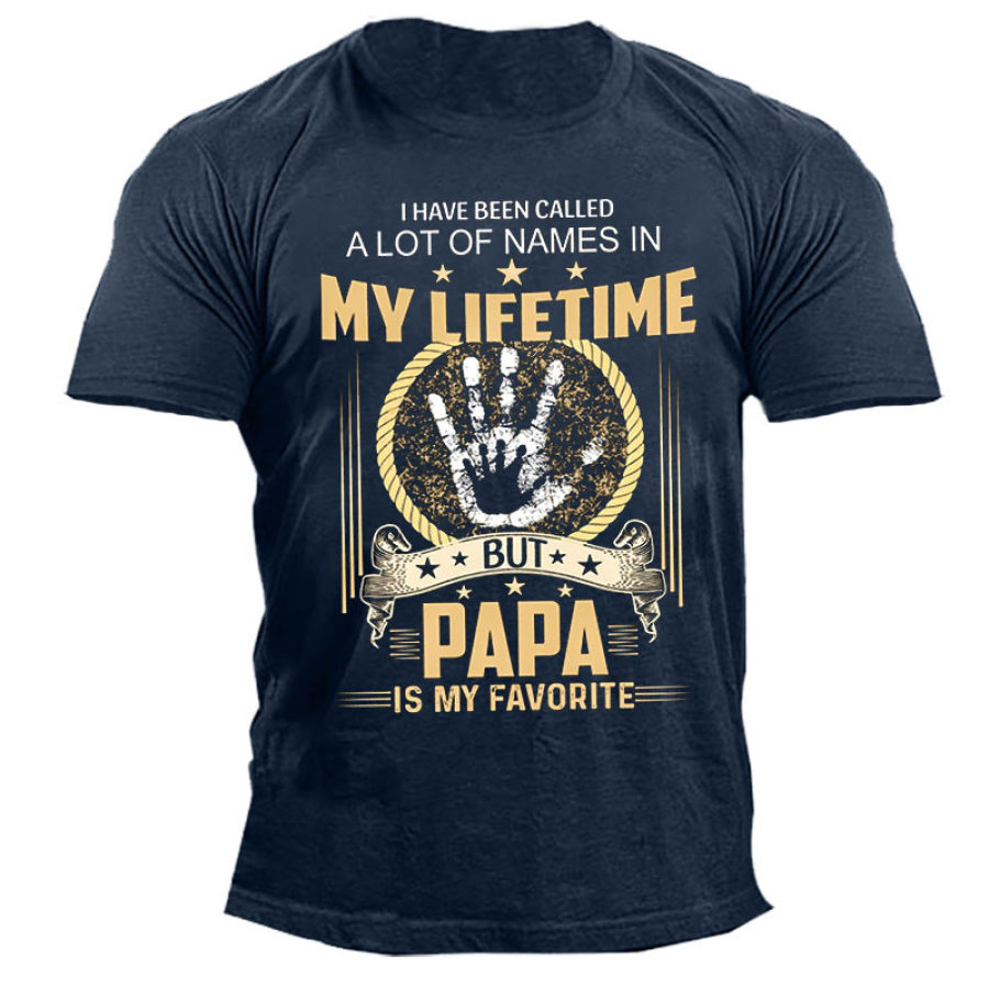 

Men's Outdoor Papa Is My Favorite Print Cotton T-Shirt
