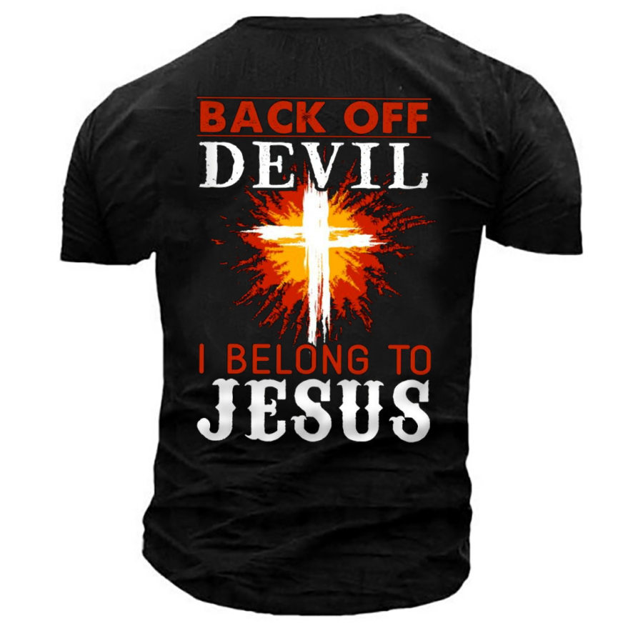 

Men's Outdoor Back Of Devil I Belong To Jesus Cotton T-Shirt