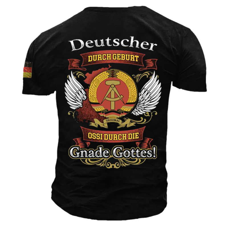 Deutscher Ossi Vintage Print Chic Men's Cotton T-shirt