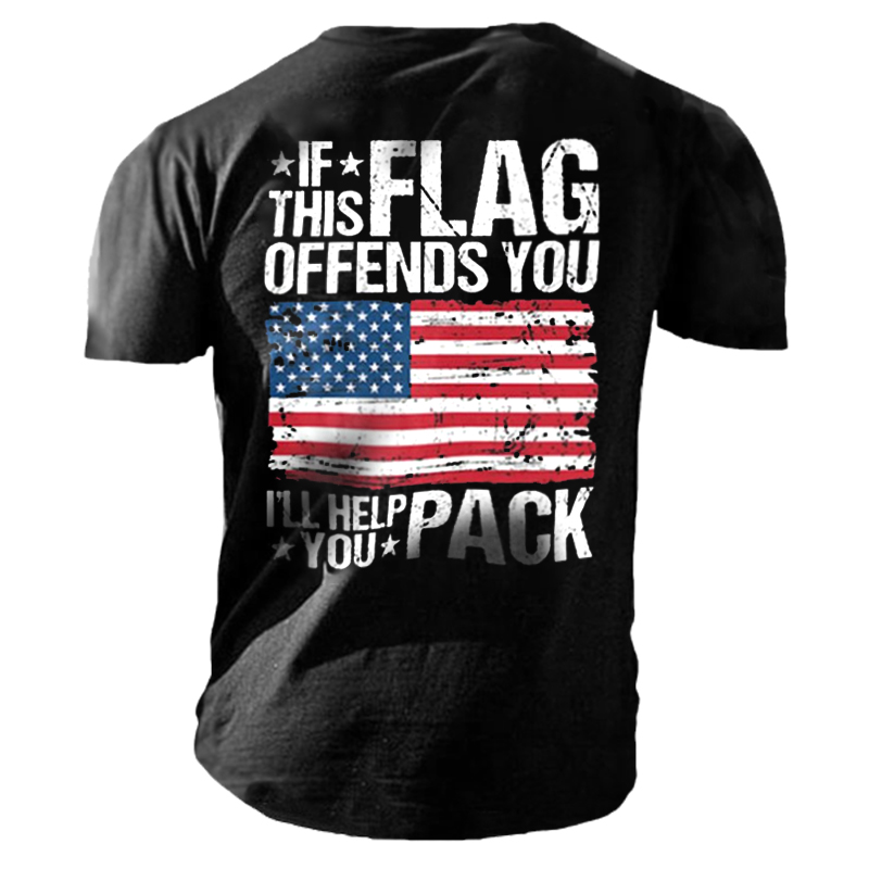 If This Flag Offends Chic You I'll Help You Pack Men's Cottont-shirt