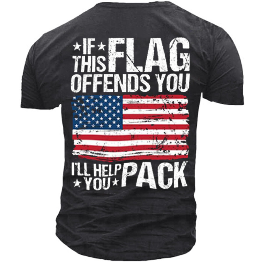 

If This Flag Offends You I'll Help You Pack Men's CottonT-Shirt