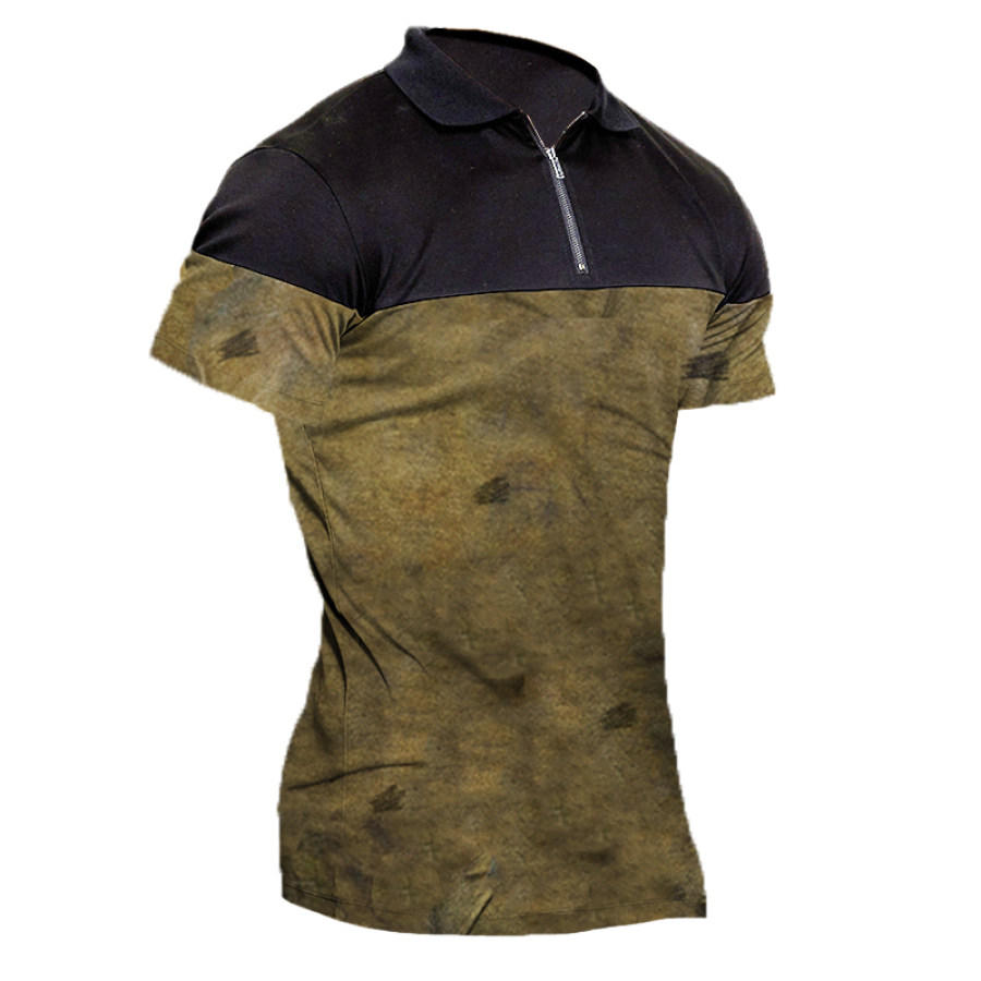 

Men's Outdoor Tactical Patchwork Henley Shirt