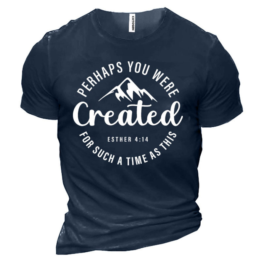 

Perhaps You Were Created Shirt Esther 4:14 Men's Short Sleeve Cotton T-Shirt